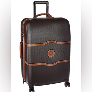 DELSEY Paris Chatelet Hard Shell Luggage Chocolate Brown, Checked-Medium 24 Inch